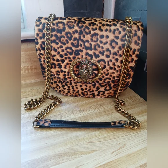 Kurt Geiger NWT "The Chelsea" Leopard Pony Hair Shoulder Bag With Dustbag - Picture 4 of 13